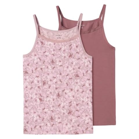 NAME IT Girl's Flower Undershirt, Mauve Shadows Cover