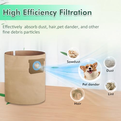 Image of 15 Pack DXVA19-4102 Vacuum Bags Compatible With DEWALT 12-16 Gallon Wet /Dry Vacuum, Disposable Dust Collection Filter Bag DXV12P DXV14P DXV16P DXV16PA DXV16S