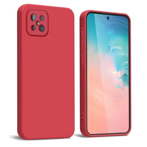 WBWONE Funda para OPPO Reno 4Z 5G (Reno4 Z), Suave TPU Silicona Carcasa con Forro de Tela Protectora Antigolpes Caso Resistente a los Arañazos - Rojo