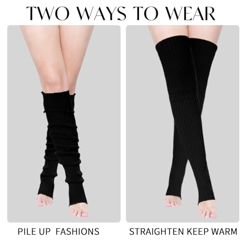 Buauty Leg Warmers 80s Party Ribbed Knit Outfits for Women Girls Fashion Y2k Winter Sports Neon Party Yoga Socks Accessories2