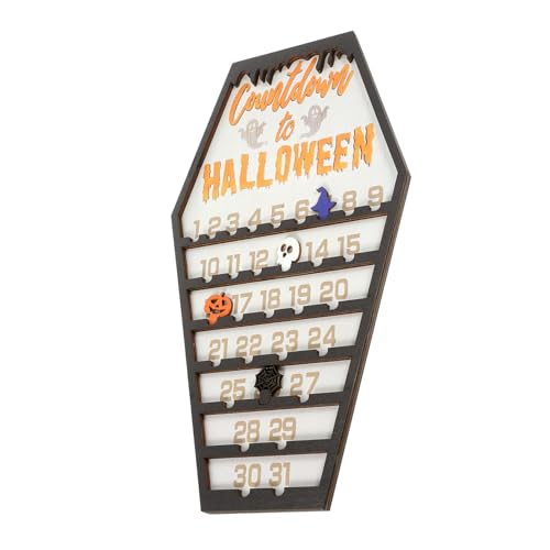 PERSELOSO ハロウィン装飾 木製棺型アドベントカレンダー カウントダウンカレンダー 卓上用 ホームパーティーデコレーション 受験準備にも