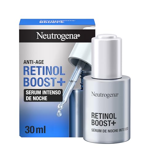 Neutrogena Retinol Boost+ Sérum intenso de noche (30 ml), sérum antiedad con 0,23% de retinol puro, tratamiento facial intensivo para reducir las arrugas más profundas