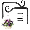 NETUME 2 Pack zwarte muur opknoping haken – opknoping beugels, metalen smeedijzeren muur opknoping mand beugels…