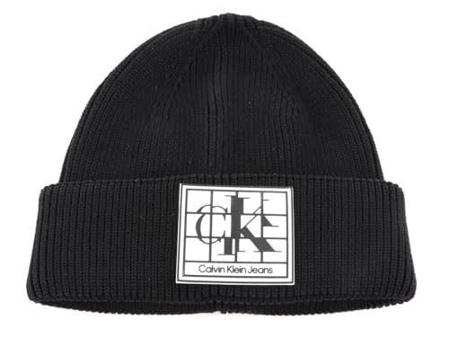 Bonnet Beanie Calvin Klein d'une finition haut de gamme à logo patché