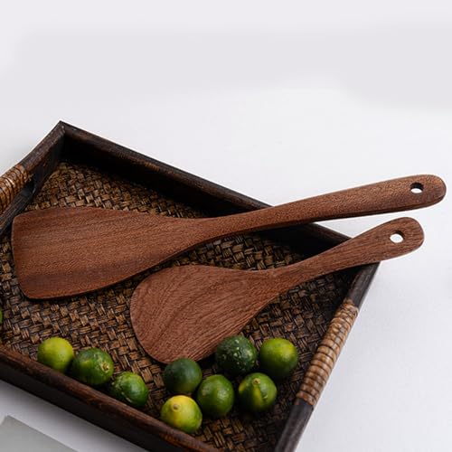 Cooking Utensils Set, 4-Piece Set Solid Wood Ergonomic Handle Hangable Durable Bending Resistance Cooking Spoons,Comfortable to The Touch Rounded Edges Cooking Spatula for Home Kitchen Cooking - image 6