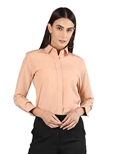 Image of CHKOKKO Women Solid Polycotton Regular Formal Shirt