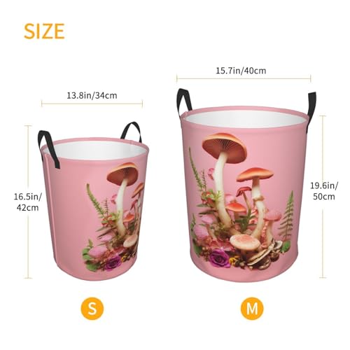 Panier à linge portable champignons pour chambre et salle de bain - 4