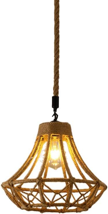 Suspension en corde de chanvre réglable pour éclairer un plafond haut
