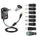JeoPoom AC/DC Adaptateur Secteur Universel, 12W Universal Adaptateur, avec 8 Prises D'adaptateur Sélectionnables, pour 3-12 V Les Appareils Ménagers, Tablettes, Parleurs, Appareils USB(Noir)