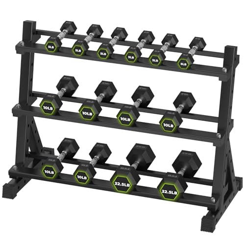 Hex Dumbbell Set 2.5-400 lb, Rubber Encased Exercise & Fitness Dumbbells, Weights Dumbbells Set of 2, Hand Weight for Strength Training
