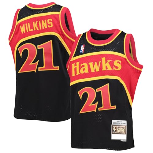 Dominique Wilkins Atlanta Hawks Black Youth 8-20 Hardwood Classic Soul Swingman Player Jersey - X-Large 18-20