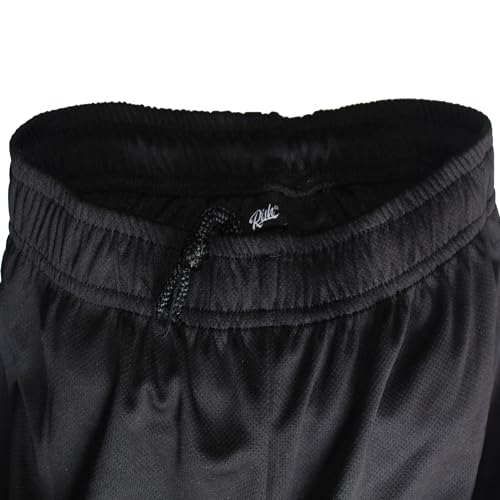 Image of RISH - Sports Black Shorts for Kids Boys and Girls with Side Pockets | Relaxed Fit Dry Fit Fabric Short Pants