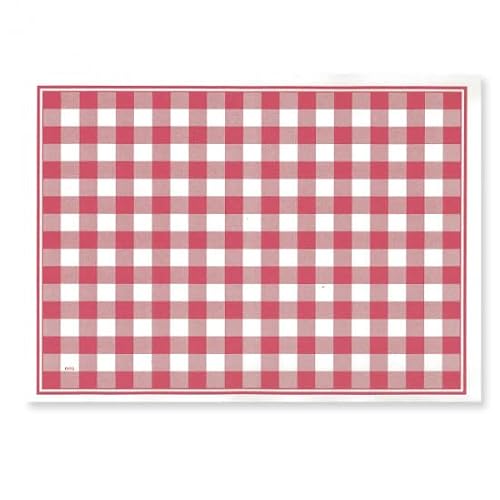 Juego de mesa de papel Vichy Bistro | Gofrado | Rojo y Blanco | 30 x 40 cm | Repelente | Lote de 1000 piezas | Guinguette - Cervecería - Bistro - Tapón Lyonnais