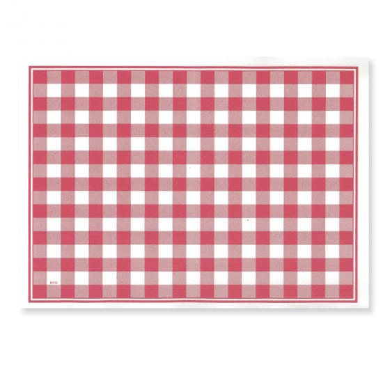 Set de Table Papier Vichy Bistro | Gaufré | Rouge et Blanc | 30X40 cm | Déperlant | Lot de 1000 pièces | Guinguette - Brasserie - Bistro - Bouchon Lyonnais