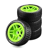 Materiales: Estas llantas están fabricadas con una combinación de caucho y plástico para satisfacer a los entusiastas de los buggy todoterreno RC.