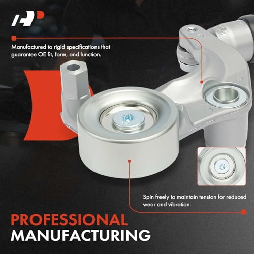 Image of A-Premium Belt Tensioner Assembly with Pulley Compatible with Honda Civic 2012-2015 1.8L, HR-V 2016-2022 1.8L & Acura ILX 2013-2015 2.0L