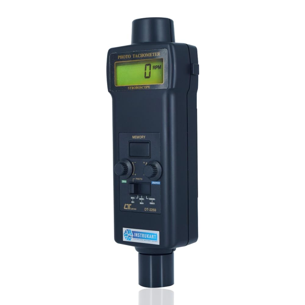 DT-2259 FOTOTACÓMETRO DIGITAL CON ESTROBOSCOPIO Fototacómetro digital combinado y estroboscopio con alta precisión: ±(0,1% + 2 dígitos) LCD de 0,4 pulgadas