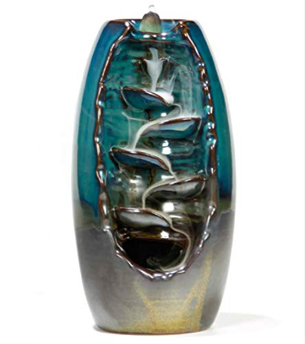 Preisvergleich Produktbild Räucherstäbchenhalter, Keramik, Wasserfall, Rückfließ, Räucherstäbchenhalter, Heimdekoration, Porzellan, perfektes Geschenk + 10 Stück Räucherkegel gratis