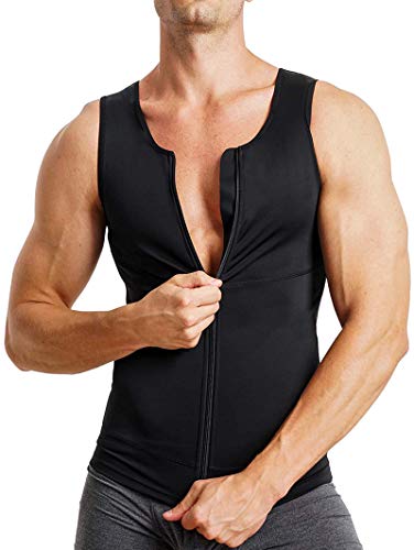 Bingrong Ropa Adelgazante Hombre Fajas Reductoras Adelgazantes Hombre Camiseta de Compresión Chaleco Faja Hombre Camiseta Faja Waist Trainer Hombre (Negro, Small)