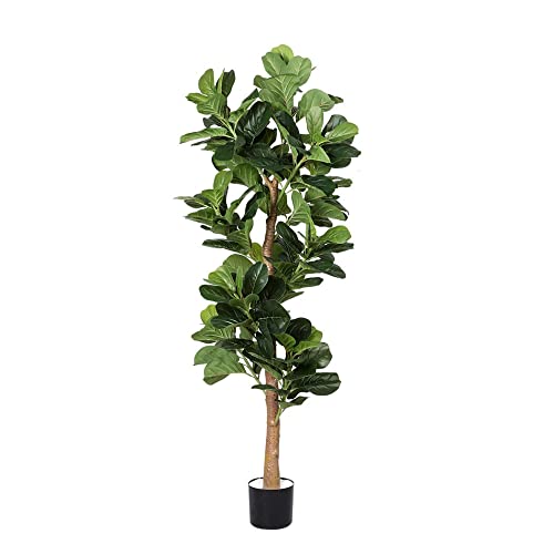 Lambu 180cm Artificial Plants Tree, Artificial Tree Fake Tree Tall Faux Trees Indoor Fake Plants for Summer Room Garden Indoor Outdoor Fake Home Decor Balcony House Office(Green)