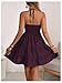 SOLY HUX Women's Summer Mini Dress Halter Backless Sleeveless A Line Ruffle Hem Flowy Cami Dresses Sundress Pure Maroon Medium