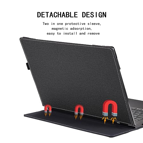 Laptop Cover Case for HP Envy x360 15.6'' 15-fe/fh/ew/ey & for Pavilion x360 Convertible 15-er 15t-dw Sleeve,PU Leather Protective Shell Notebook PC Bag with Pen Holder(Dark Blue) by forubar - Image 4