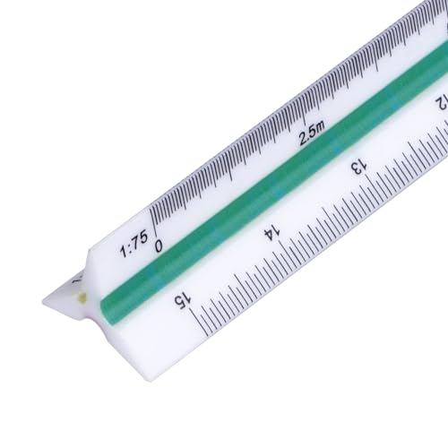 12 Inch Architect Scale Ruler - 30cm Triangular Architectural Plastic Ruler for Architects, Students, Draftsman, Engineers