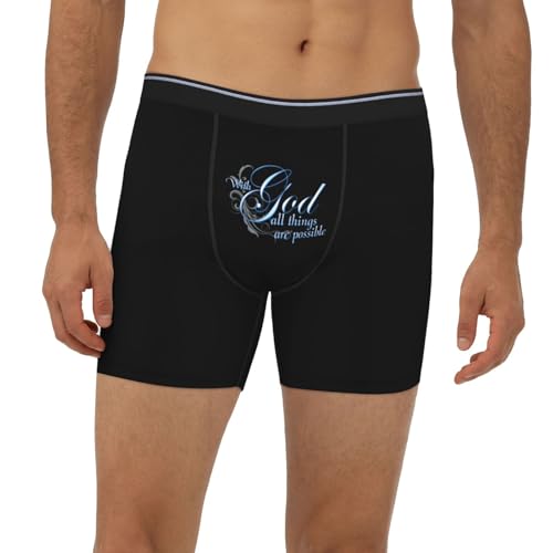 Christian Gift With God All Things Are Possible Men'S Breathable Underwear Boxer Briefs With Lightwight Wasitband,2