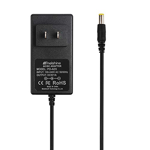 Molshine Compatible (9.8ft Cable) 9V AC DC Power Adapter AD5 Charger WTAD5 AD5 AD-5 AD5MR AD-5MR AD5UL AD-5UL AD-5EL AD-5MLE, Fit for Casio Piano Keyboard (CA CT CTK MA MT PRO LK WK HT Series & etc.)