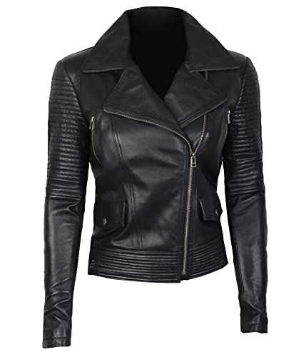 Real Lambskin Leather Jacket Women Asymmetrical Leather Jacket Women Motorcycle |[1301825] Glgdot, Xl #TOP22