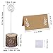 30 Pcs Rustic Wood Place Card Holders with Swirl Wire Wooden Bark Memo Holder Stand Card Photo Picture Note Clip Holders 5.8