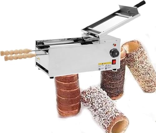 Versatile Commercial Electric Chimney Cake Oven - 2 Stainless Steel Bars for Baking Delicious Chimney Cakes & Cake Pops - Ideal 220V Cake Maker for Home & Professional Use