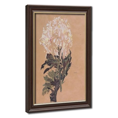 Toile chrysanthème blanc Egon Schiele pour habiller un mur vide