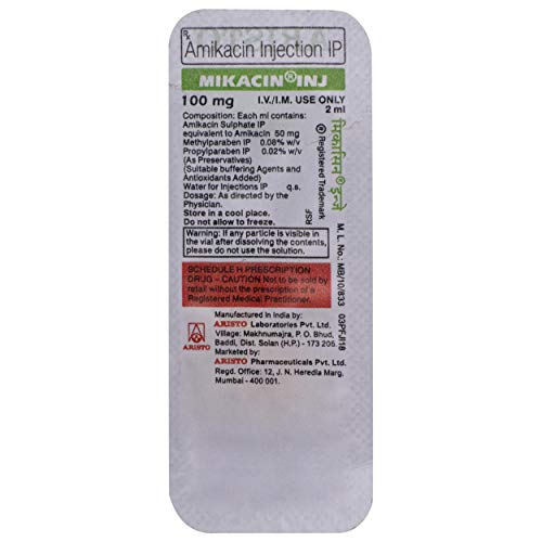 Image of Mikacin 100mg - Vial of 2 ml Injection
