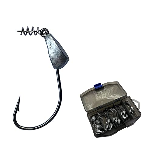 Cheerouters Standup Shaky Head jigs Kit TwistLOCK Centering-Pin Spring Fishing Hooks Swimbait rigs 25pcs 5sizes/Box