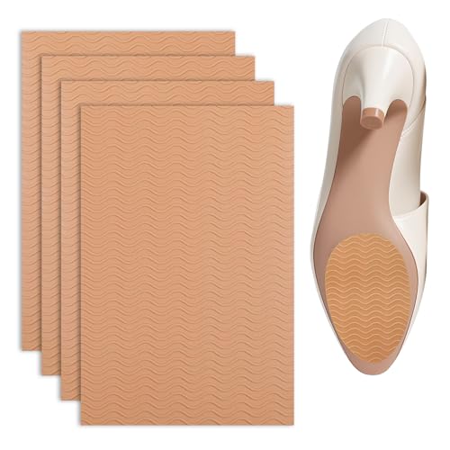 Gummisohlen zum Aufkleben, Anti Rutsch Pads Schuhe Schuhsohlen Protektoren Reparatur Selbstklebende Rutschfeste Sohle 4 Stück