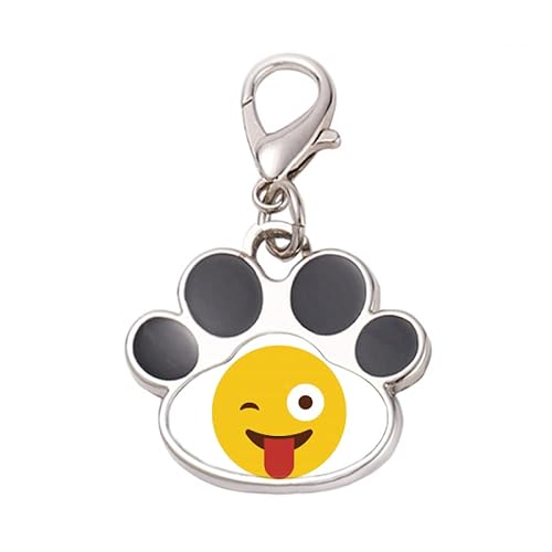 DIYthinker?Blink Sle Face Illustration Pattern Pet Tag Keychain Dog Cat ID