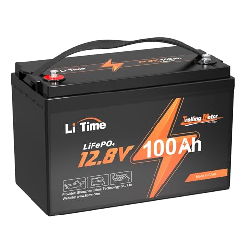 Image of LiTime 12V 100Ah LiFePO4 Lithium Battery - Ideal for Trolling Motors, Motorhomes, Solar Systems and Boats | With Low Temperature Protection and 4000-15000 Cycles