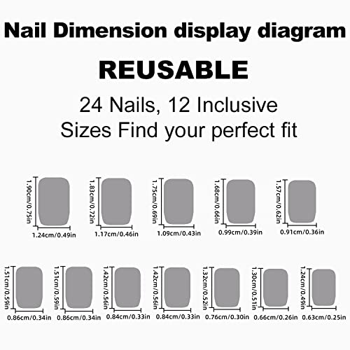 Hot Pink Press on Nails Medium Square SWEKKE Summer Fake Nails Flash Pink Full Cover False Nails with Nail Glue Glitter Glossy Glue on Nails Acrylic Nails Artificial Nails for Women Girls 24Pcs - Image 6