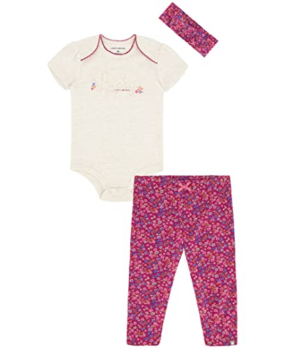 Lucky Sets Conjunto de pantalón de 3 piezas Conjunto de pantalón de 3 piezasBebé-Niñas, Red Plum/Oatmeal, 3/6M US