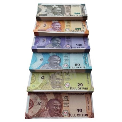 Image of (Pack of 600 Pieces) Fake Money for Kids | Indian Currency Notes Learning Set - Educational Play Money for Kids, Pretend Play Toy, Montessori Counting and Money Learning Kit | Artificial Notes