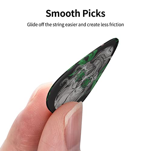 Lot de 12 médiators de guitare avec tête de mort vert-marijuana noir pour guitare électrique, basse acoustique, cadeau idéal pour les amateurs de guitare acoustique - Les Beatles, Paul McCartney, John Lennon, RIngo Starr, George Harrison Lot de 12 médiators de guitare avec tête de mort vert-marijuana noir pour guitare électrique, basse acoustique, cadeau idéal pour les amateurs de guitare acoustique – Image 5