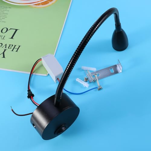 Lámpara de pared de aluminio Outanaya negra con foco flexible LED de 3w resistente para interiores 3