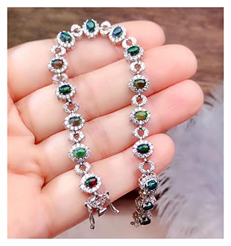 Bracelet opale naturelle véritable bijoux 925 cadeau mariage femme - 2