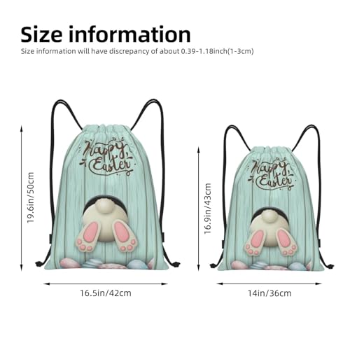Cute Easter Bags Funny Bunny Drawstring Backpack Adjustable Sports Bag for Gym, Swimming,Beach,Shopping, Yoga Bag4