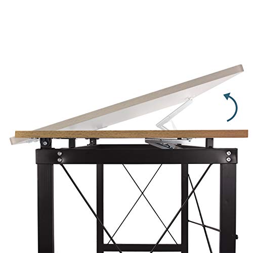 H&A 47"x 24" Tiltable Drawing Desk Drafting Table Wood Surface Craft Station Versatile for Painting Writing Studying and Reading (Maple)
