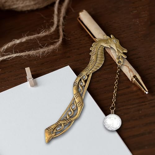 Cacukap CACUKAP-BOOKMARK_SEA HORSE-010 Vintage Luminous Metal Sea Horse Bookmark Gifts thumb #2