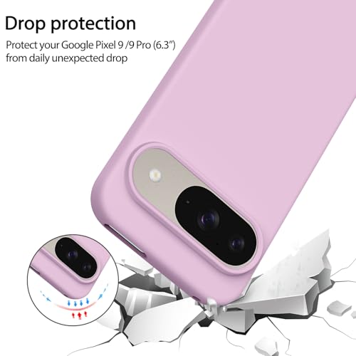 Image of Tobfit Back Cover Case Compatible with Google Pixel 9 /9 Pro, Case Cover Rugged Flexible Durable Anti-Slip Silicone Protection Shockproof Google Pixel 9 /9 Pro Back Cover (Purple)