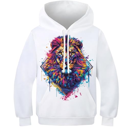 Sweat à capuche enfant lion léger pour ados actif sans transpirer