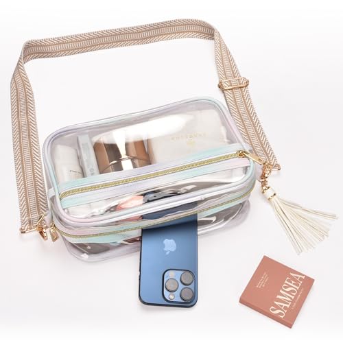 Image of Clear Crossbody Bag Stadium Approved Clear Purse - Transparent Messenger Bag with Front Pocket